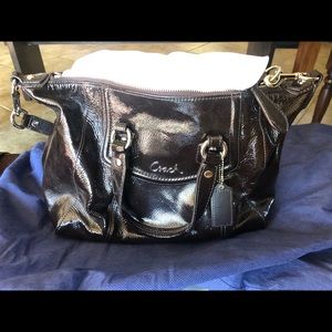 Coach BLK ashley patent leather purse